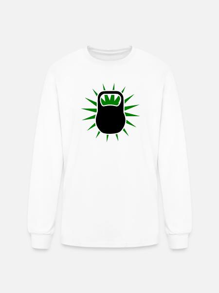 Green Sunburst Kettlebell Emblem - Men's Long Sleeve T-Shirt - white