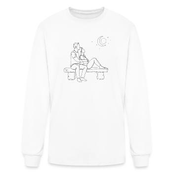 Moonlit Bench Romance - Men's Long Sleeve T-Shirt - white - Front