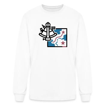 Sextant Navigation Map Vector - Men's Long Sleeve T-Shirt - white - Front