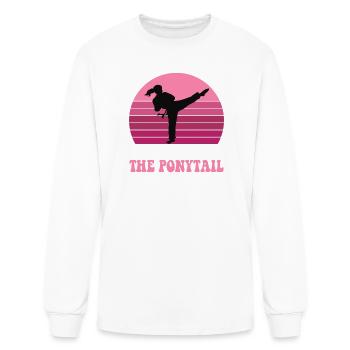 Ponytail Fighter Retro Sunset - Men's Long Sleeve T-Shirt - white - Front