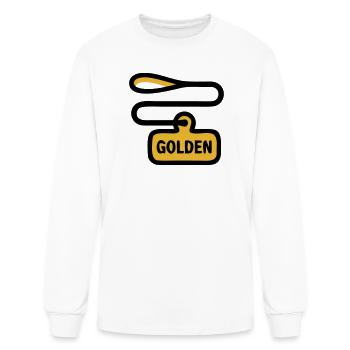 Dog Leash Golden Retriever Dog Walker - Men's Long Sleeve T-Shirt - white - Front