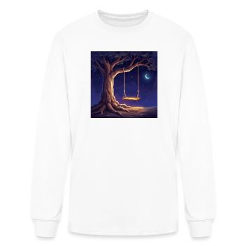 Balançoire de rêve au clair de lune - T-shirt à manches longues Homme - blanc - Devant