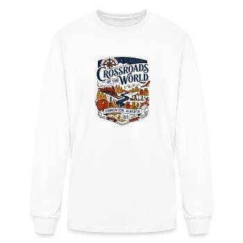 Crossroads of the World Edmonton Alberta Canada - Men's Long Sleeve T-Shirt - white - Front