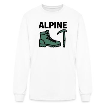 Hiking Boot Ice Axe Alpine Mountaineering Climb - Men's Long Sleeve T-Shirt - white - Front