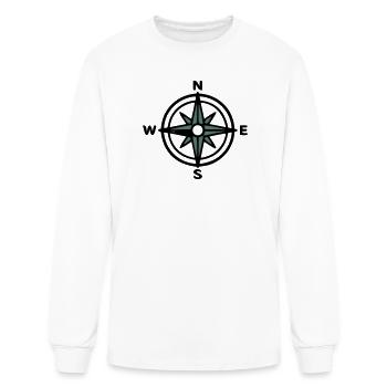 Compass Navigation Hiking Scout Troop Outdoor - Men's Long Sleeve T-Shirt - white - Front