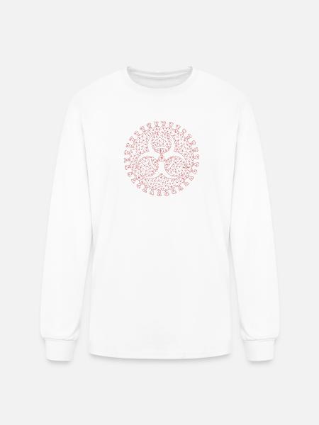 Geometric Virus Triad Emblem - Men's Long Sleeve T-Shirt - white