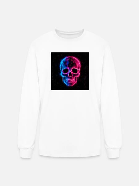 Neon Skull - Men's Long Sleeve T-Shirt - white