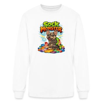 Sock Monster: Colorful Sock Collector - Men's Long Sleeve T-Shirt - white - Front