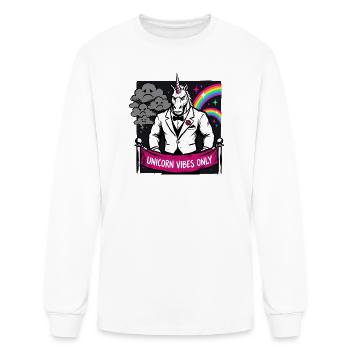 Unicorn Vibes Only Bouncer Unicorn - Men's Long Sleeve T-Shirt - white - Front