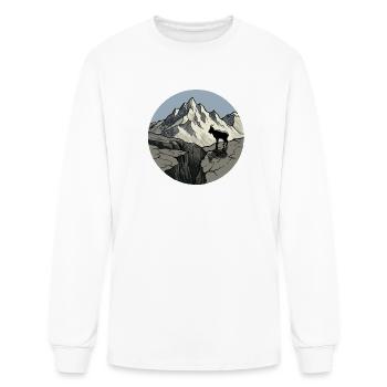 Alps Silhouette Goat - Men's Long Sleeve T-Shirt - white - Front