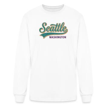 Seattle Script Washington - Men's Long Sleeve T-Shirt - white - Front