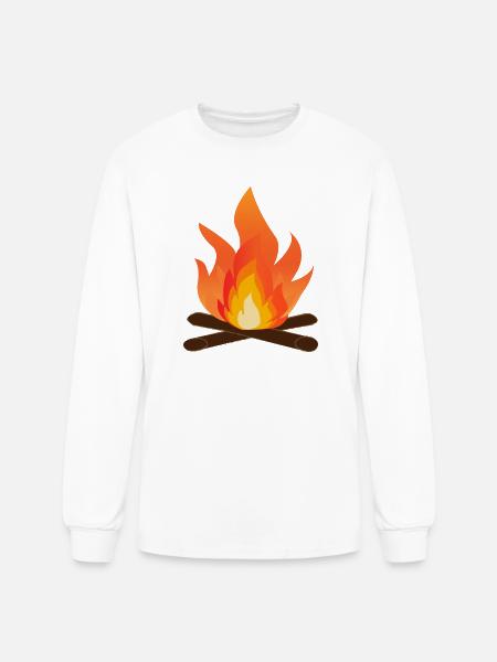 Bonfire Glow Campfire Flame Art - Men's Long Sleeve T-Shirt - white