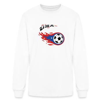 World Cup USA Fanshirt Fireball Comet StarsStripes - Men's Long Sleeve T-Shirt - white - Front