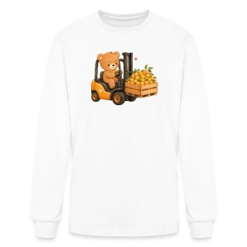 Bear with Mirabelle Plums on a Forklift - Men's Long Sleeve T-Shirt - white - Front