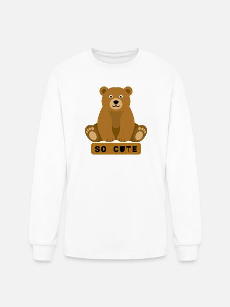 So Cute Bear Illustration - Men's Long Sleeve T-Shirt - white