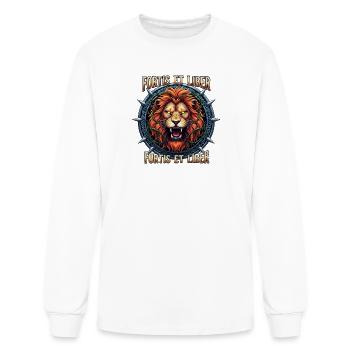 Fortis Et Liber Lion Crest - Men's Long Sleeve T-Shirt - white - Front