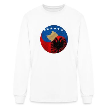 Kosovo Albania Heritage Pride Yin Yang Design - Men's Long Sleeve T-Shirt - white - Front