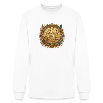 Lead with Confidence Golden Emblem - Men's Long Sleeve T-Shirt - white - Front