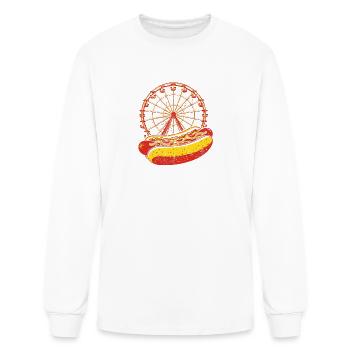 Neon Carnival Hotdog & Ferris Wheel - Men's Long Sleeve T-Shirt - white - Front