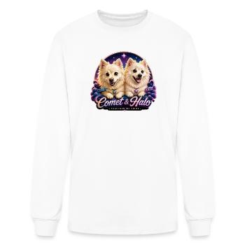 Comet & Halo: Cosmic Pups - Men's Long Sleeve T-Shirt - white - Front