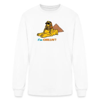 Chillin Sphinx by Pyramid - Men's Long Sleeve T-Shirt - white - Front