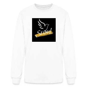 SEOUL Pigeon — Cute Hand Drawn City Bird with Gold - Men's Long Sleeve T-Shirt - white - Front