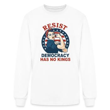 Resist Democracy Has No Kings - Men's Long Sleeve T-Shirt - white - Front