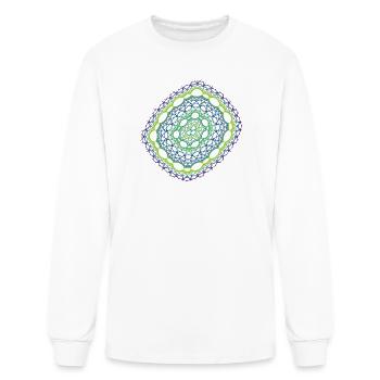 Emerald Weave: Woven from Chaos – Fractal Art - Men's Long Sleeve T-Shirt - white - Front