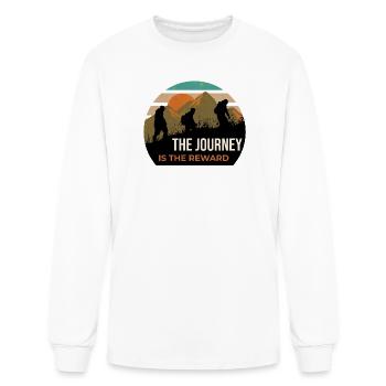The Journey Is The Reward. Hiking Merch. - Men's Long Sleeve T-Shirt - white - Front