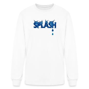 Splash Ocean Blue Typography - Men's Long Sleeve T-Shirt - white - Front