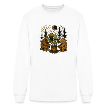 Moonlit Cryptid Campfire - Men's Long Sleeve T-Shirt - white - Front