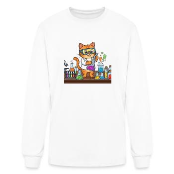 Cat Scientist Chemistry Lab - Men's Long Sleeve T-Shirt - white - Front