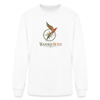 Wander Often Compass Bird. - Men's Long Sleeve T-Shirt - white - Front