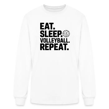Eat. Sleep. Volleyball. Repeat. - Men's Long Sleeve T-Shirt - white - Front