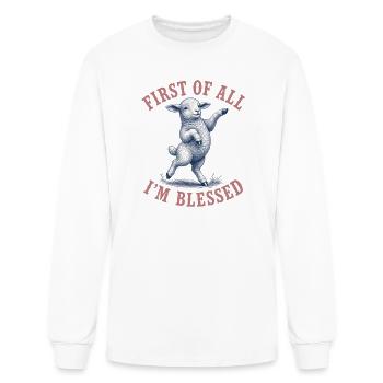 Blessed Sheep Dance Vintage Graphic - Men's Long Sleeve T-Shirt - white - Front