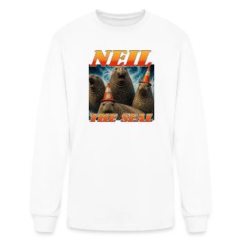 Neil the Seal Cone Crew - Men's Long Sleeve T-Shirt - white - Front