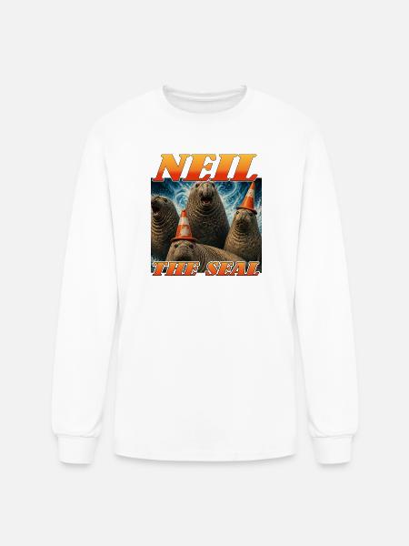 Neil the Seal Cone Crew - Men's Long Sleeve T-Shirt - white