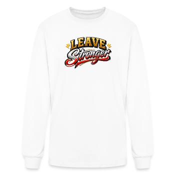 Leave Stronger Bold Script - Men's Long Sleeve T-Shirt - white - Front