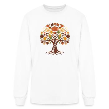 Autumn Harvest Tree with Pumpkins - Men's Long Sleeve T-Shirt - white - Front