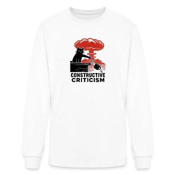 Linocut Cat Nuclear Explosion Coffee Mug - Men's Long Sleeve T-Shirt - white - Front