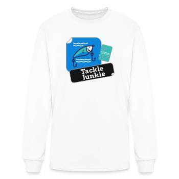 Tackle Junkie Fishing Addict Humor - Men's Long Sleeve T-Shirt - white - Front