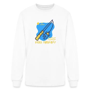 Conception de la Pêche à la Thérapie à Moulinet - T-shirt à manches longues Homme - blanc - Devant