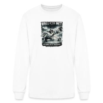 Wall of the Net Hockey Goalie Sports Design - Men's Long Sleeve T-Shirt - white - Front