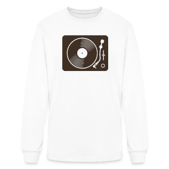 Retro Vinyl Turntable Record Player Icon - Men's Long Sleeve T-Shirt - white - Front