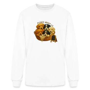 Adoptable Pups in Basket - Men's Long Sleeve T-Shirt - white - Front