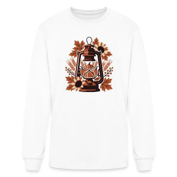 Autumn Lantern Harvest Scene - Men's Long Sleeve T-Shirt - white - Front
