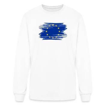 Distressed European Union Flag EU - Men's Long Sleeve T-Shirt - white - Front