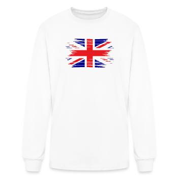 Distressed United Kingdom Flag GB - Men's Long Sleeve T-Shirt - white - Front