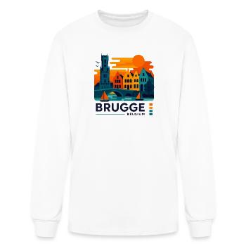 Brugge Sunset Skyline - Men's Long Sleeve T-Shirt - white - Front