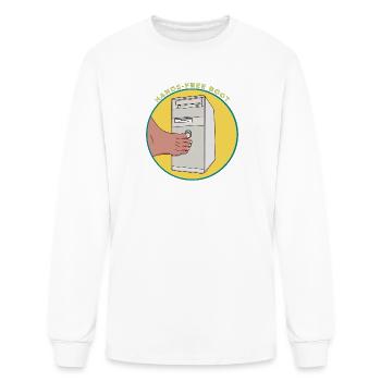 Hands Free Boot Vintage Computer Tower Funny Gamer - Men's Long Sleeve T-Shirt - white - Front